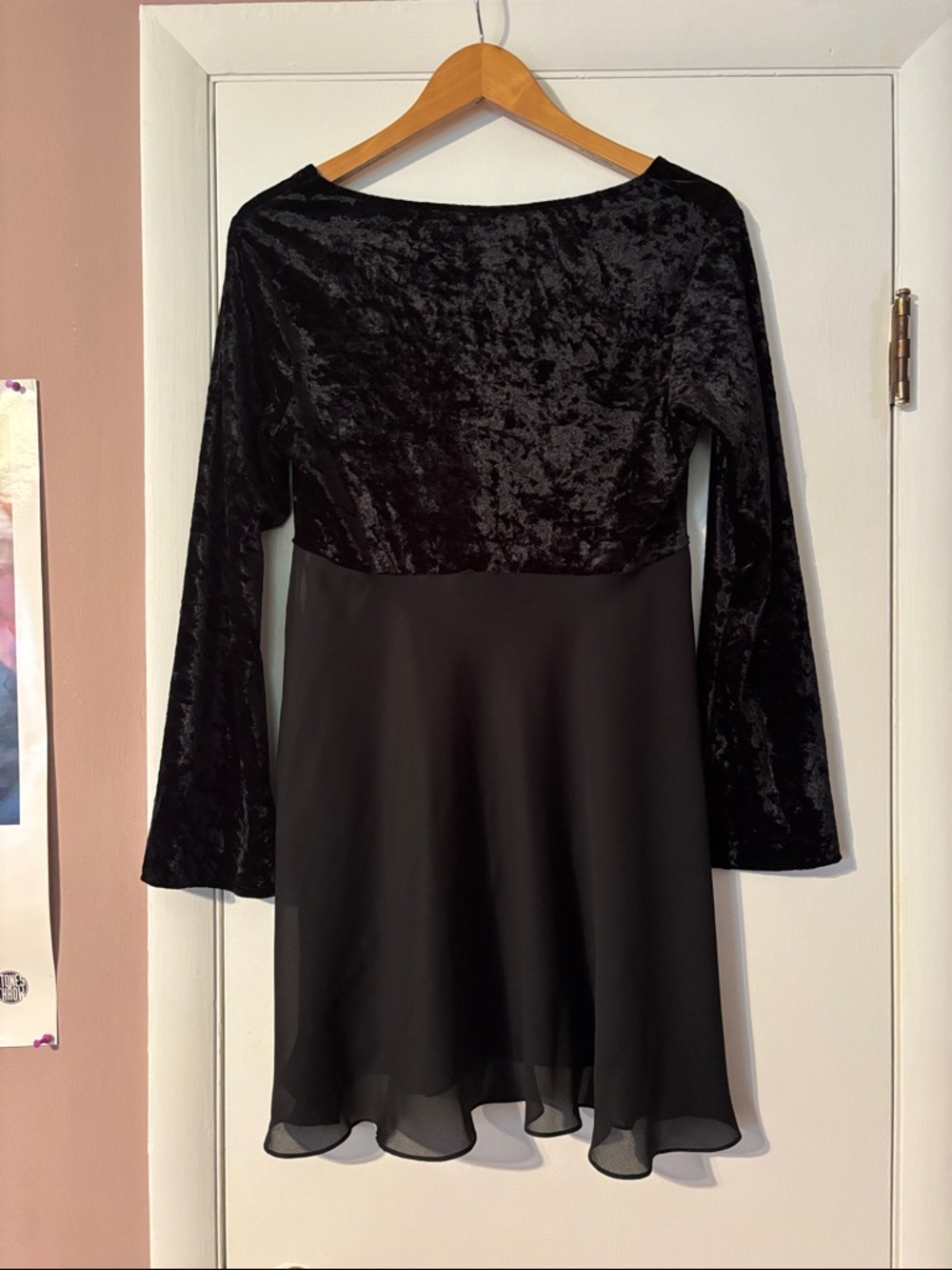 90’s Victoria’s Secret Vintage Gold Label Velvet Mini Dress Tunic Babydoll Large - Picture 4 of 17